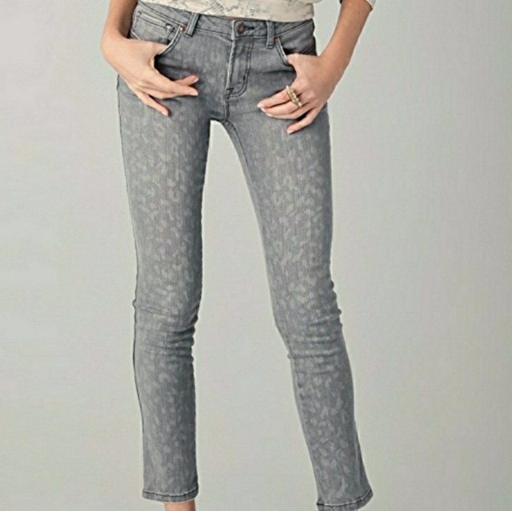 Rebecca Taylor Faded Leopard Grey Jeans